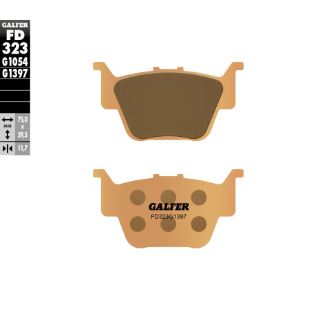 GALFER KLOCKI HAMULCOWE KH373 SPIEK METALICZNY (ZŁOTE) ATV TYŁ HONDA TRX 420 '09-,TRX 450R '04-'05, TRX 680 RINCON '03