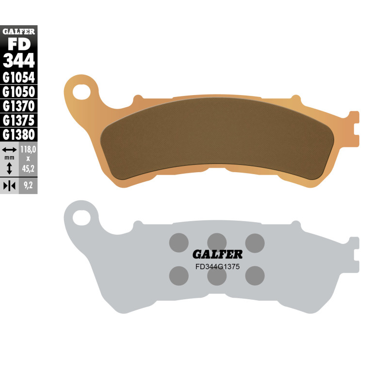 GALFER KLOCKI HAMULCOWE KH388 SPIEK METALICZNY SPORT, PRZÓD HONDA CBF/CB/DN-01/GL 1800/NC 700/XL 1000V/XL 700V/VFR 800