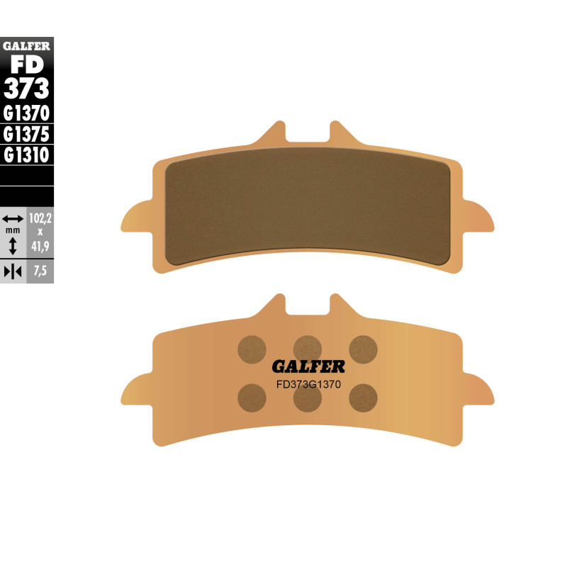GALFER KLOCKI HAMULCOWE KH447 SPIEK METALICZNY (ZŁOTE) SINTER STREET, PRZÓD (BREMBO)