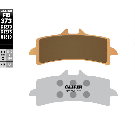 GALFER KLOCKI HAMULCOWE KH447 SPIEK METALICZNY (ZŁOTE) SINTER SPORT, PRZÓD (BREMBO)