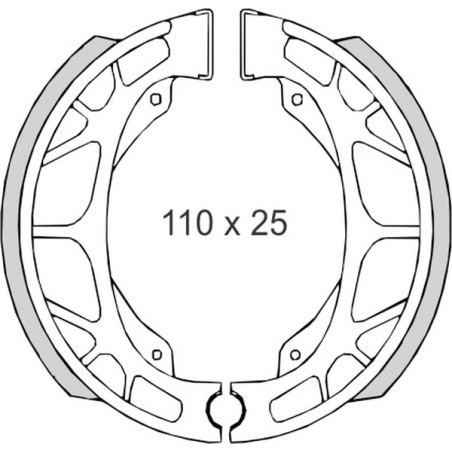 BRENTA SZCZĘKI HAMULCOWE DAELIM / HONDA / KYMCO / PEUGEOT / SYM (110x25mm) (FT 01200)
