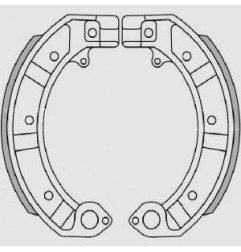 BRENTA SZCZĘKI HAMULCOWE PIAGGIO PK 50/125, PX 125/150/200, GS 160, SS 180/200, PE 200 (Z BLASZKAMI)(150x24mm) (FT 0128)