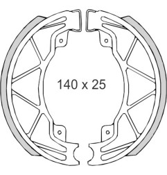BRENTA SZCZĘKI HAMULCOWE DERBI25/50/125/150 PIAGGIO50/125/180 VESPA 50/125 (140x25mm) (FT 0300)