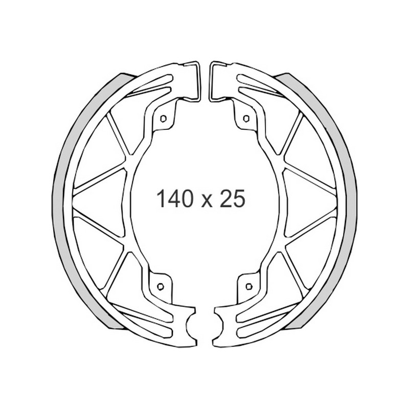 BRENTA SZCZĘKI HAMULCOWE DERBI25/50/125/150 PIAGGIO50/125/180 VESPA 50/125 (140x25mm) (FT 0300)