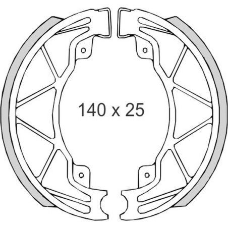 BRENTA SZCZĘKI HAMULCOWE DERBI25/50/125/150 PIAGGIO50/125/180 VESPA 50/125 (140x25mm) (FT 0300)