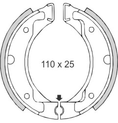 BRENTA SZCZĘKI HAMULCOWE YAMAHA DT50MX/R DT80 PW80 SR125 (110x25) (FT 0304)