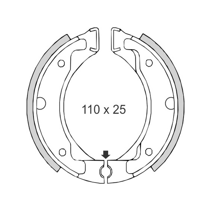 BRENTA SZCZĘKI HAMULCOWE YAMAHA DT50MX/R DT80 PW80 SR125 (110x25) (FT 0304)