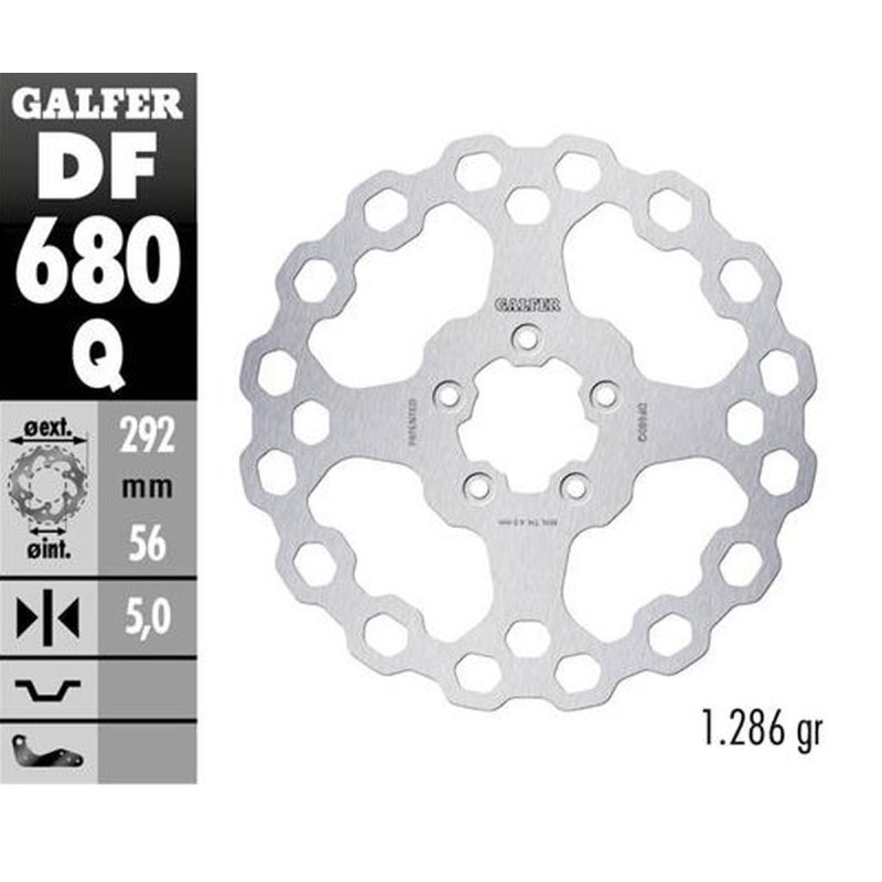 GALFER TARCZA HAMULCOWA PRZÓD HARLEY-DAVIDSON (292X56X5) CUBIQ