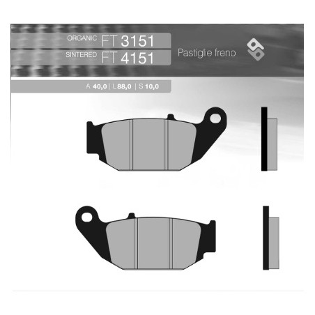 BRENTA KLOCKI HAMULCOWE KH629 SPIEK METALICZNY (ZŁOTE) HONDA CRF 250 L '13-'16 TYŁ (FT 4151)