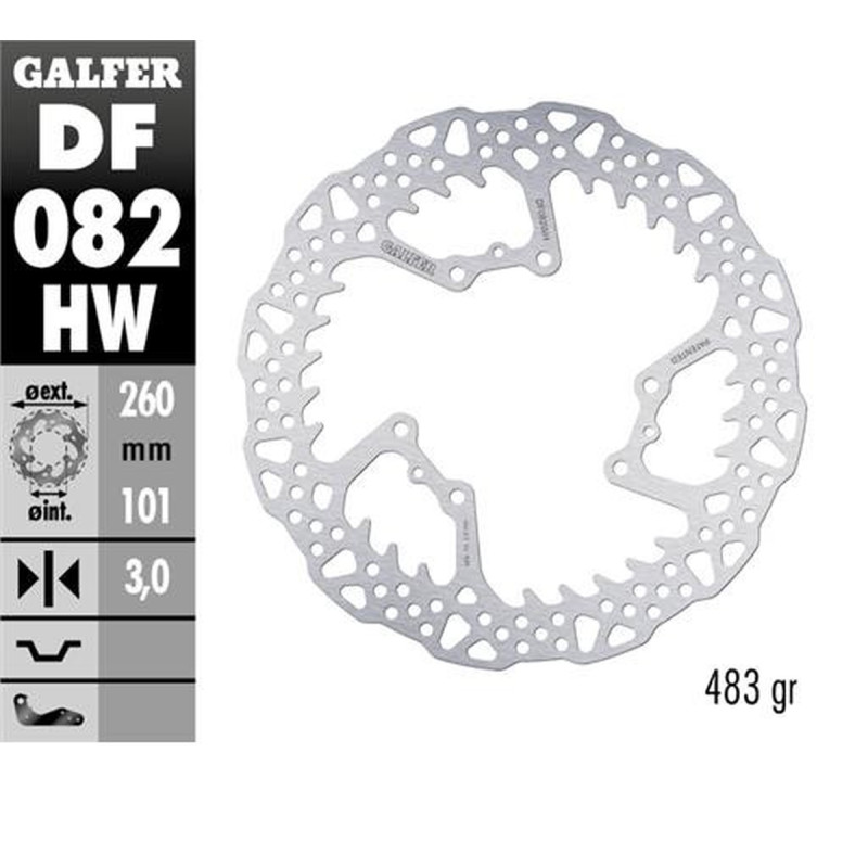 GALFER TARCZA HAMULCOWA PRZÓD HONDA CRF 250R '15-'24; CRF 450R '15-'24 (260X101X3MM) SHARK ENDURO MX