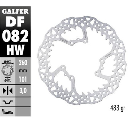 GALFER TARCZA HAMULCOWA PRZÓD HONDA CRF 250R '15-'24; CRF 450R '15-'24 (260X101X3MM) SHARK ENDURO MX
