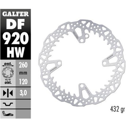 GALFER TARCZA HAMULCOWA PRZÓD SHERCO SE 125 '21-'24; 250SE/SEF '14-'24; 300SE/SEF '14-'24; 450SEF '15-'24 SHARK ENDURO