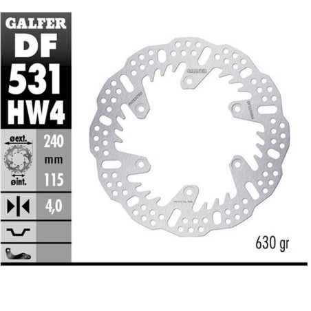 GALFER TARCZA HAMULCOWA TYŁ YAMAHA YZ 125 '22-'24; YZ 250 '22-'24; YZ 250F '21-'24; YZ 450F '20-'24; WR 250F '17-'24