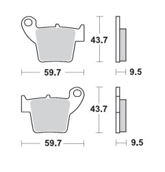 MOTO-MASTER KLOCKI HAMULCOWE KH346 SINTER METAL OEM: 11 (SINTERPRO RACING) CR 125-250, CRF 450