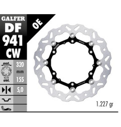 GALFER TARCZA HAMULCOWA PRZÓD KTM 390 ADVENTURE '23-'25; HUSQVARNA 401 SVARTPILEN '24-'25 (WAVE FLOATING) (320X155X5MM)