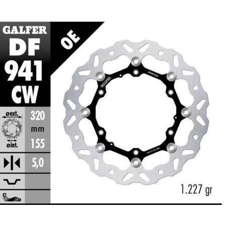 GALFER TARCZA HAMULCOWA PRZÓD KTM 390 ADVENTURE '23-'25; HUSQVARNA 401 SVARTPILEN '24-'25 (WAVE FLOATING) (320X155X5MM)