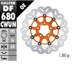 GALFER TARCZA HAMULCOWA PRZÓD HARLEY-DAVIDSON (292X56X5) (WAVE) PŁYWAJĄCA KOLOR POMARAŃCZOWY (PATRZ OPIS)