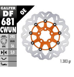 GALFER TARCZA HAMULCOWA PRZÓD / TYŁ HARLEY-DAVIDSON (292X56X5) (WAVE) PŁYWAJĄCA KOLOR POMARAŃCZOWY