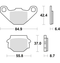 TRW ZF KLOCKI HAMULCOWE KH67/2 ORGANIC APRILIA PEGASO 125 90-91, KYMCO JIVE 50 04-06, LONCIN CONQUEROR 200 05-, TYŁ