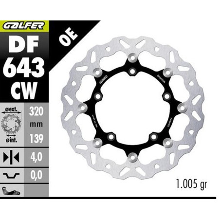 GALFER TARCZA HAMULCOWA PRZÓD KOVE 800X PRO '23-'25 (WAVE FLOATING) (320X139X4MM)