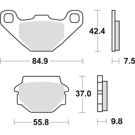 TRW ZF KLOCKI HAMULCOWE KH67 ORGANIC APRILIA PEGASO 650 91-00, KAWASAKI KLR 250 84-05, GPZ 500 88-04, KLE 500 91-07