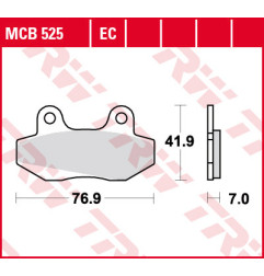 TRW ZF KLOCKI HAMULCOWE KH86 ORGANIC HONDA NSR 50 89-96, NSR 80 87-92, FS 125 SONIC 03-, PRZÓD (PROMOCJA)