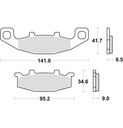 TRW ZF KLOCKI HAMULCOWE KH129 ORGANIC KAWASAKI ZL 600 95-97, ZZR 600 / 1100 90-92, ZR 750 91-99, GPZ 900 90-94
