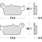 TRW ZF KLOCKI HAMULCOWE KH131 ORGANIC HONDA CRF 230 08-10, XR 250 88-97, XR 600 91-99, YAMAHA WR 125 98-07, TYŁ TRW ZF KLOCKI HAMULCOWE KH131 ORGANIC HONDA CRF 230 08-10, XR 250 88-97, XR 600 91-99, YAMAHA WR 125 98-07, TYŁ