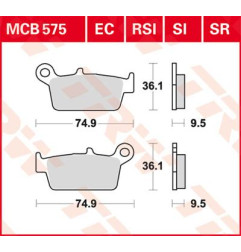 TRW ZF KLOCKI HAMULCOWE KH131 SINTER OFFROAD HONDA CRF 230 08-10, XR 250 88-97, XR 600 91-99, YAMAHA WR 125 98-07, TYŁ