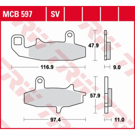 TRW ZF KLOCKI HAMULCOWE KH147 ORGANIC SUZUKI DR 650 90-96, DR 750 88-89, DR 800 88-91, PRZÓD (PROMOCJA)