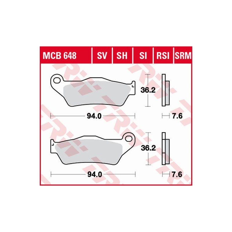 TRW ZF KLOCKI HAMULCOWE KH181 SINTER STREET BMW R 1200 HP2 04-10 R-NINE T '13-, K 1300 GT 09-15, KTM EXC 525 03-07