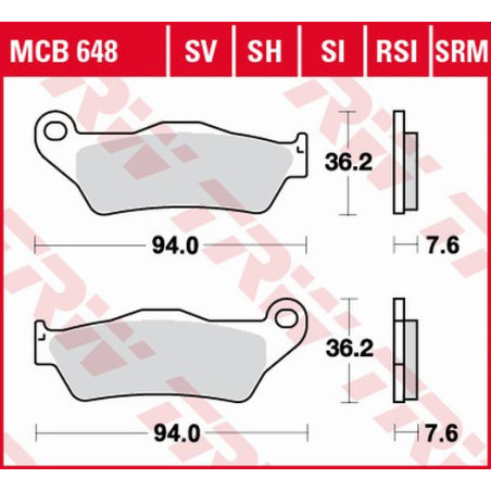 TRW ZF KLOCKI HAMULCOWE KH181 SINTER STREET BMW R 1200 HP2 04-10 R-NINE T '13-, K 1300 GT 09-15, KTM EXC 525 03-07
