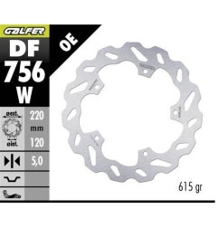 GALFER TARCZA HAMULCOWA TYŁ BMW HP 4 '12-; M 1000R '21-; S 1000 R '14-'23; S 1000RR '09-'20 (WAVE FIXED) (220X120X5MM)
