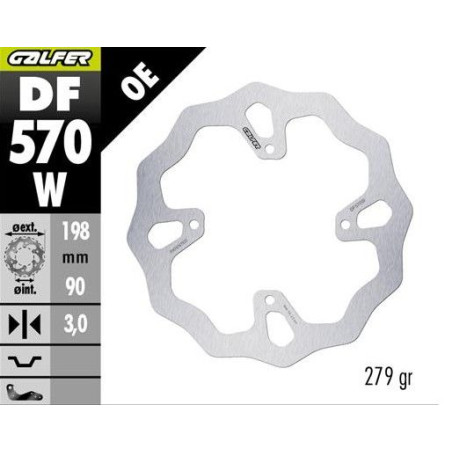 GALFER TARCZA HAMULCOWA PRZÓD KTM SX 65 '25-; HUSQVARNA TC 65 '25-; GAS GAS MC 65 '25- (198X90X3MM) WAVE