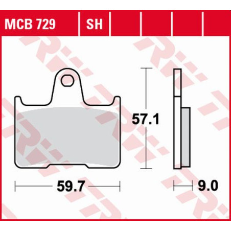 TRW ZF KLOCKI HAMULCOWE KH254 ORGANIC SUZUKI GSXR 600 04-05, GSF 650 05-06, GSXR 750 04-05, GSX 1400 01-07, TYŁ