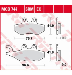 TRW ZF KLOCKI HAMULCOWE KH353 ORGANIC APRILIA SPORTCITY 50 / 125 05-13, PEUGEOT CITYSTAR 50 14-, PIAGGIO FLY 50 05-12