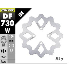 GALFER TARCZA HAMULCOWA TYŁ YAMAHA YFZ 450 '03-05 (199X51,2X3,5MM)