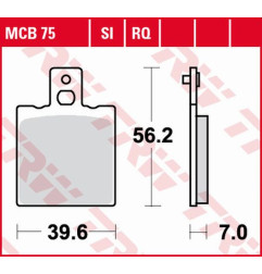 TRW ZF KLOCKI HAMULCOWE KH47 ORGANIC APRILIA AF-1 / ET 50 87-90, AF-1 125 88-92, RS 250 95-02, YAMAHA SZR 660 95-98, TYŁ