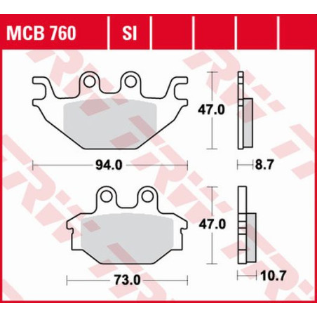 TRW ZF KLOCKI HAMULCOWE KH377 ORGANIC YAMAHA MT 125 14-, YZF 125 08-18, TYŁ