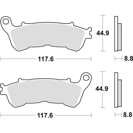 TRW ZF KLOCKI HAMULCOWE KH388 SINTER STREET HONDA CBF 500 04-08, CBF 600 04-15, NT 700 V 06-13, XL 700 V 08-13