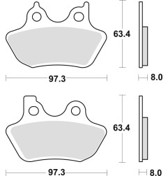 TRW ZF KLOCKI HAMULCOWE KH400 SINTER STREET HARLEY-DAVIDSON XL / XLH 883 99-03, XL 1200 00-03