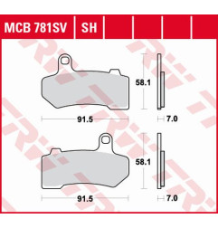 TRW ZF KLOCKI HAMULCOWE KH409 SINTER STREET HARLEY-DAVIDSON 1130 / 1250 / 1584 / 1690 / 1750 / 1800 / 1870 / 1923 06-21