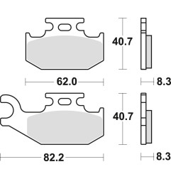 TRW ZF KLOCKI HAMULCOWE KH414 SINTER OFFROAD SUZUKI LTA 400 08-, LTA 450 06-12, LTA 500 09-, LTA 750 08