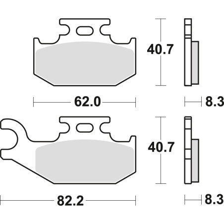 TRW ZF KLOCKI HAMULCOWE KH414 SINTER OFFROAD SUZUKI LTA 400 08-, LTA 450 06-12, LTA 500 09-, LTA 750 08