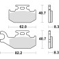 TRW ZF KLOCKI HAMULCOWE KH414 SINTER OFFROAD SUZUKI LTA 400 08-, LTA 450 06-12, LTA 500 09-, LTA 750 08