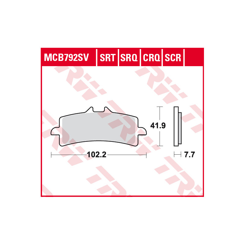 TRW ZF KLOCKI HAMULCOWE KH447 SINTER STREET APRILIA RSV4 09-, DUCATI V4 PANIGALE 18-, PANIGALE 1299 15-, KAWASAKI H2 15