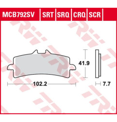 TRW ZF KLOCKI HAMULCOWE KH447 SINTER STREET APRILIA RSV4 09-, DUCATI V4 PANIGALE 18-, PANIGALE 1299 15-, KAWASAKI H2 15