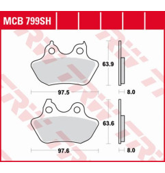 TRW ZF KLOCKI HAMULCOWE KH434 SINTER STREET HARLEY DAVIDSON 1450 / 1584 / 1800 06-10, TYŁ