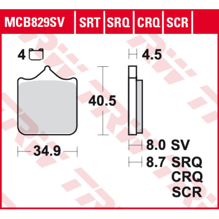 TRW ZF KLOCKI HAMULCOWE KH499/4 SINTER STREET BMW S 1000 RR 09-, PRZÓD
