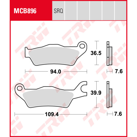 TRW ZF KLOCKI HAMULCOWE KH715 ORGANIC SUZUKI GSX-S 125 18-25, GSXR 125 R 18-24, GSXR 150 R 16-18